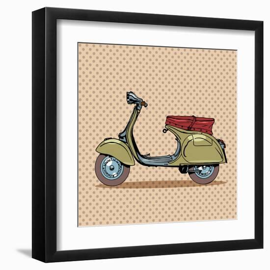 Vintage Scooter Retro Transport-Valeriy Kachaev-Framed Art Print