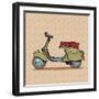 Vintage Scooter Retro Transport-Valeriy Kachaev-Framed Art Print