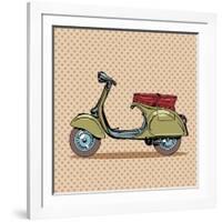 Vintage Scooter Retro Transport-Valeriy Kachaev-Framed Art Print