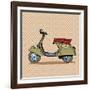 Vintage Scooter Retro Transport-Valeriy Kachaev-Framed Art Print