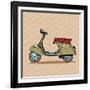 Vintage Scooter Retro Transport-Valeriy Kachaev-Framed Art Print