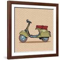 Vintage Scooter Retro Transport-Valeriy Kachaev-Framed Art Print