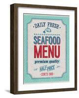 Vintage Seafood Poster-avean-Framed Art Print