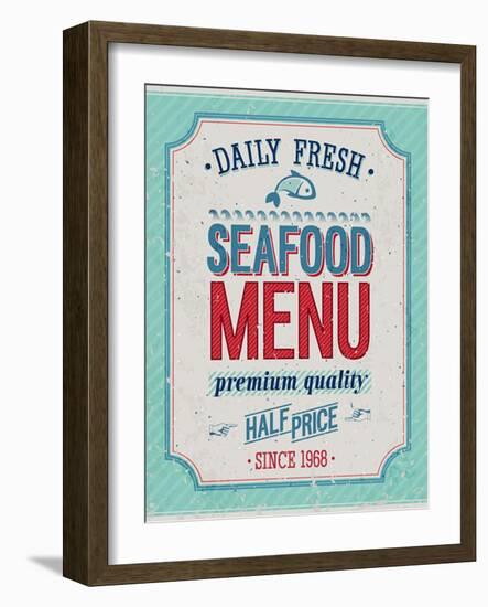 Vintage Seafood Poster-avean-Framed Art Print