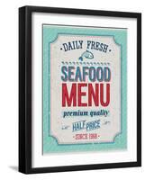 Vintage Seafood Poster-avean-Framed Art Print