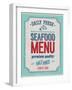 Vintage Seafood Poster-avean-Framed Art Print