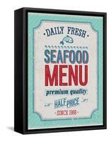 Vintage Seafood Poster-avean-Framed Stretched Canvas