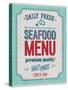 Vintage Seafood Poster-avean-Stretched Canvas