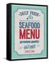 Vintage Seafood Poster-avean-Framed Stretched Canvas