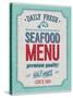 Vintage Seafood Poster-avean-Stretched Canvas