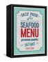 Vintage Seafood Poster-avean-Framed Stretched Canvas