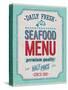 Vintage Seafood Poster-avean-Stretched Canvas