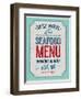 Vintage Seafood Poster-avean-Framed Art Print