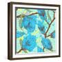 Vintage Seamless Pattern with Magnolia Flowers-0mela-Framed Art Print