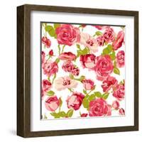 Vintage Seamless Roses Background-Varvara Kurakina-Framed Art Print