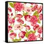 Vintage Seamless Roses Background-Varvara Kurakina-Framed Stretched Canvas