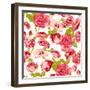 Vintage Seamless Roses Background-Varvara Kurakina-Framed Art Print