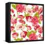 Vintage Seamless Roses Background-Varvara Kurakina-Framed Stretched Canvas