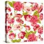 Vintage Seamless Roses Background-Varvara Kurakina-Stretched Canvas