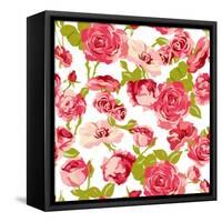 Vintage Seamless Roses Background-Varvara Kurakina-Framed Stretched Canvas