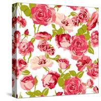 Vintage Seamless Roses Background-Varvara Kurakina-Stretched Canvas