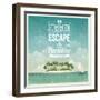 Vintage Seaside View Poster-avean-Framed Art Print