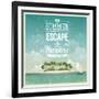 Vintage Seaside View Poster-avean-Framed Art Print