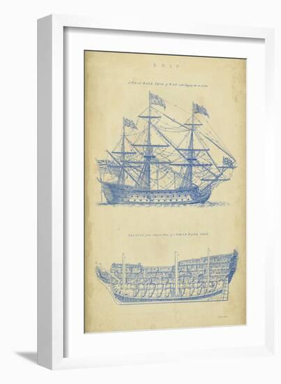 Vintage Ship Blueprint-Chambers-Framed Art Print