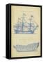 Vintage Ship Blueprint-Chambers-Framed Stretched Canvas