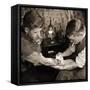 Vintage Shot of a Man Being Tattooed-null-Framed Stretched Canvas
