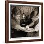 Vintage Shot of a Man Being Tattooed-null-Framed Premium Photographic Print