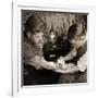 Vintage Shot of a Man Being Tattooed-null-Framed Photographic Print