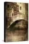 Vintage Shot of Venetian Canal, Venice, Italy-null-Stretched Canvas