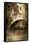 Vintage Shot of Venetian Canal, Venice, Italy-null-Framed Stretched Canvas