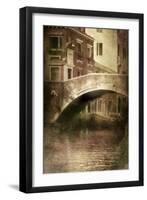 Vintage Shot of Venetian Canal, Venice, Italy-null-Framed Photographic Print