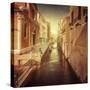 Vintage Shot of Venetian Canal, Venice, Italy-null-Stretched Canvas