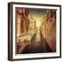 Vintage Shot of Venetian Canal, Venice, Italy-null-Framed Photographic Print