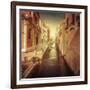 Vintage Shot of Venetian Canal, Venice, Italy-null-Framed Photographic Print