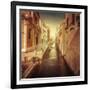 Vintage Shot of Venetian Canal, Venice, Italy-null-Framed Photographic Print