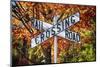 Vintage Sign In A Bright Autumn Day-George Oze-Mounted Photographic Print