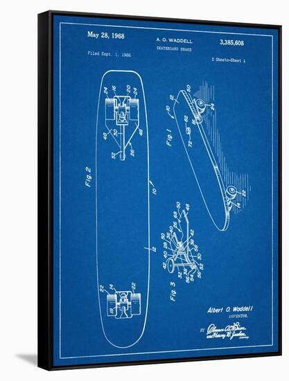 Vintage Skateboard Patent-null-Framed Stretched Canvas