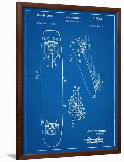 Vintage Skateboard Patent-null-Framed Art Print