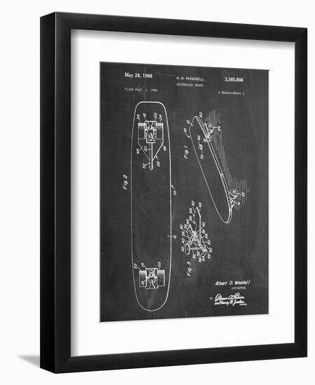 Vintage Skateboard Patent-null-Framed Art Print