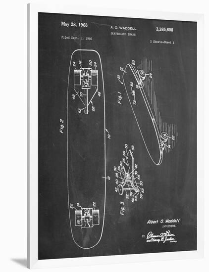 Vintage Skateboard Patent-null-Framed Art Print