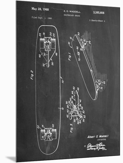 Vintage Skateboard Patent-null-Mounted Art Print