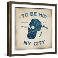 Vintage Skull Hipster-foxysgraphic-Framed Art Print