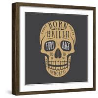 Vintage Skull Label, Emblem and Logo. Vector Illustration-AkimD-Framed Art Print