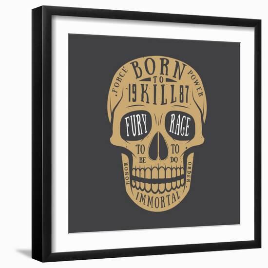 Vintage Skull Label, Emblem and Logo. Vector Illustration-AkimD-Framed Art Print