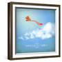 Vintage Sky Old Paper Background With Cloud, Text-kostins-Framed Art Print