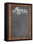 Vintage Slate Blackboard in Wood Frame with White Chalk Smudges Used a Restaurant Menu-PixelsAway-Framed Stretched Canvas